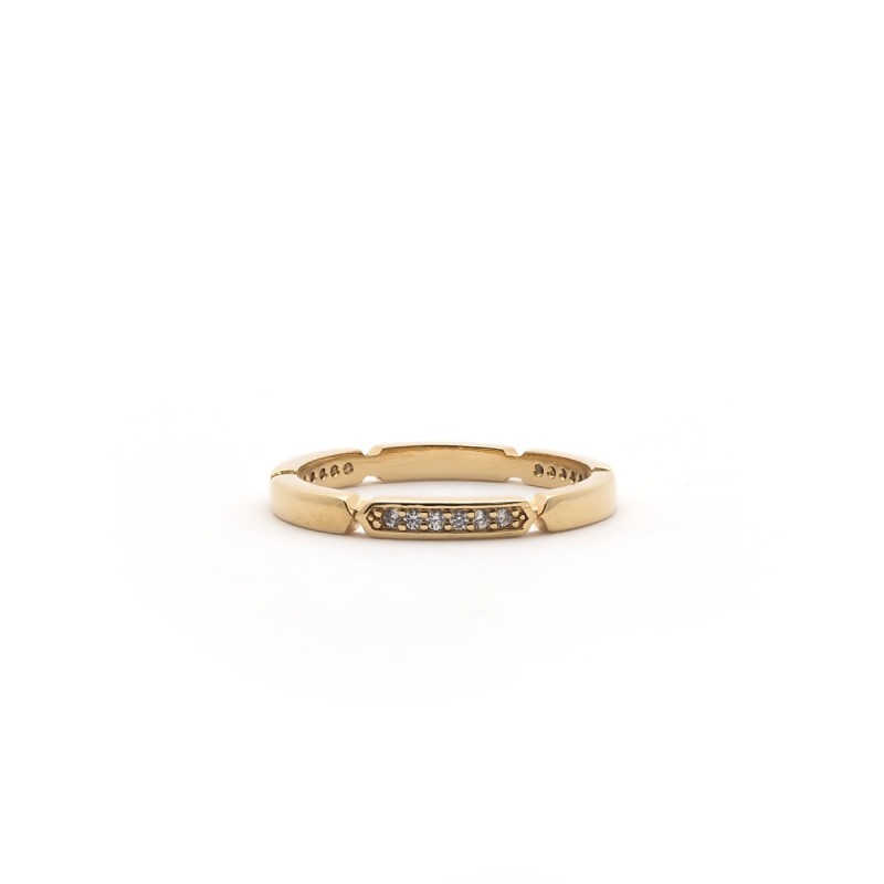 Bague Carador barrette oxydes de zirconium en plaqué or