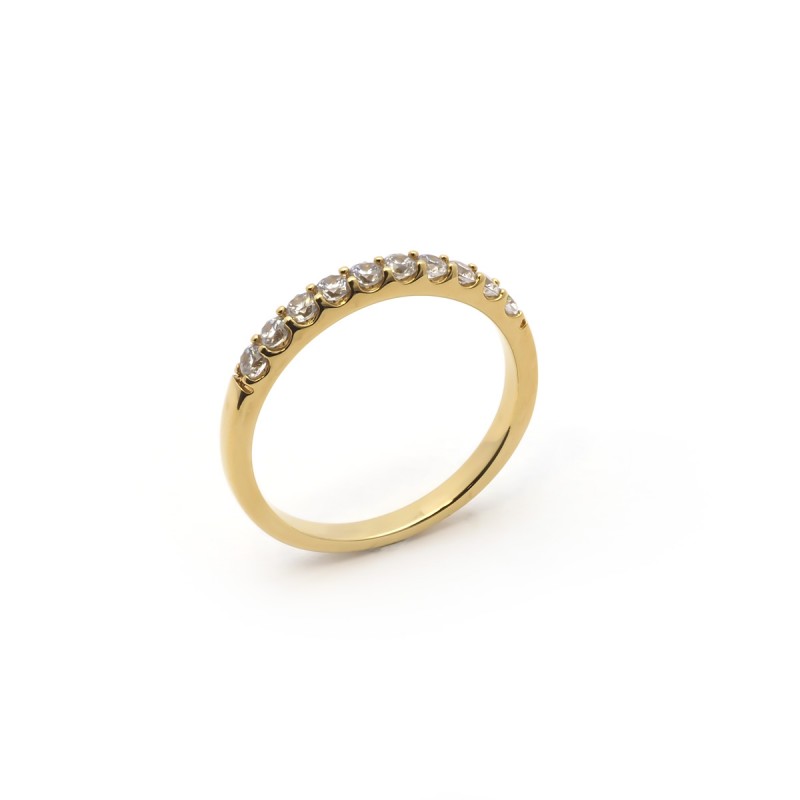 Bague femme Carador en  plaqué or et oxydes de zirconium type alliance