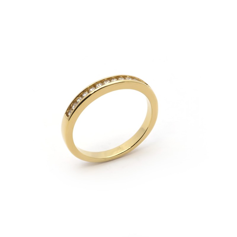 Bague femme Carador en  plaqué or et oxydes de zirconium type alliance