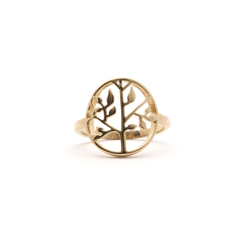 Bague Carador collection Happy motif arbre de vie plaqué or