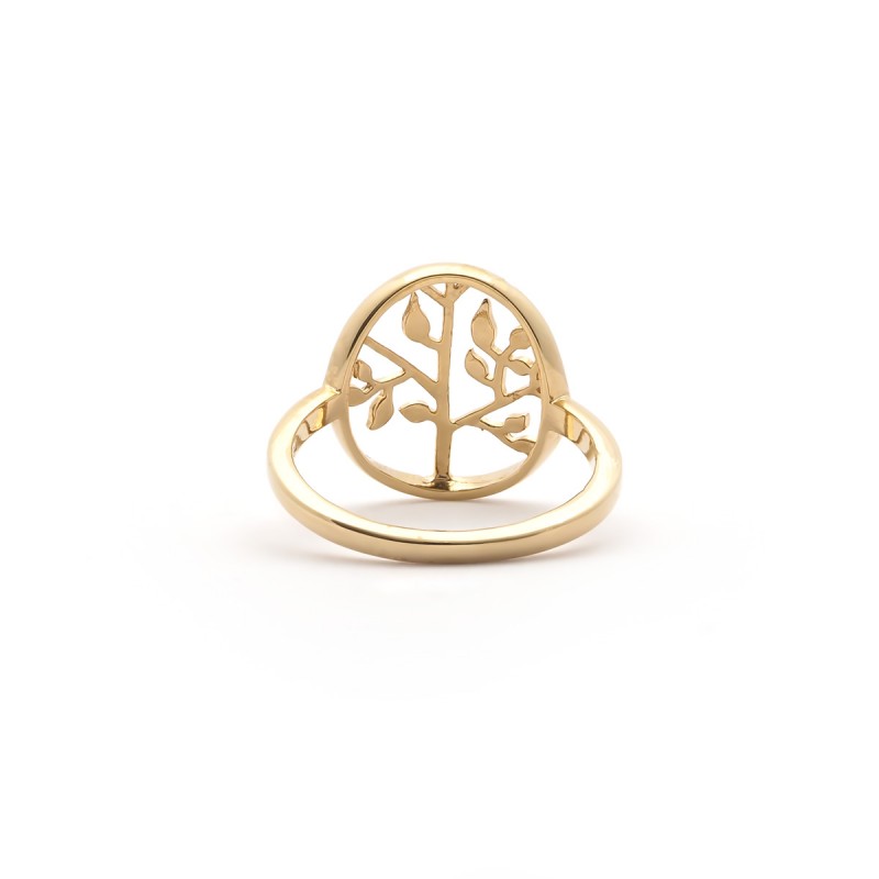 Bague Carador collection Happy motif arbre de vie plaqué or