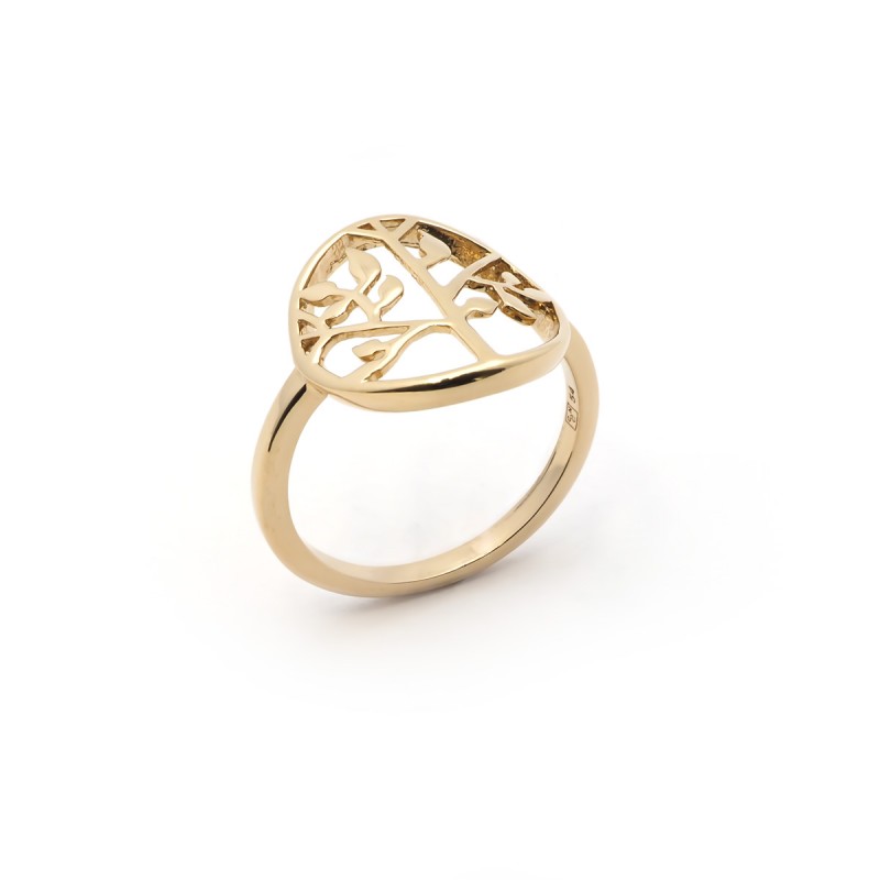 Bague Carador collection Happy motif arbre de vie plaqué or