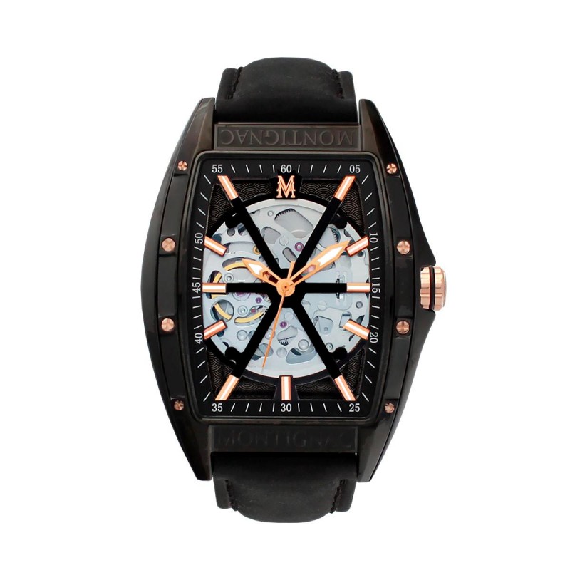 Montre Homme Automatique Montignac Bracelet Noir