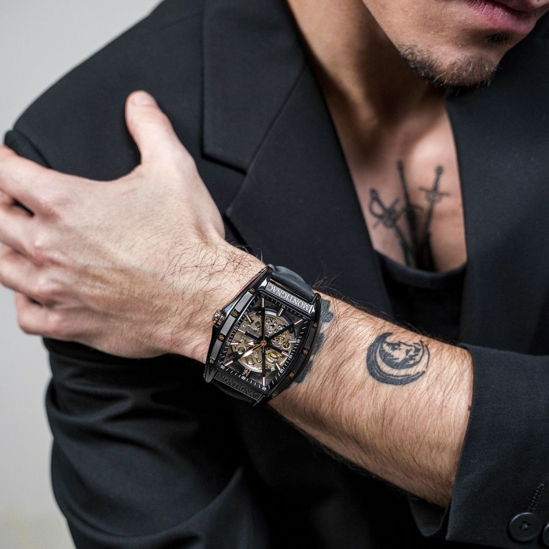 Montre Homme Automatique Montignac Bracelet Noir