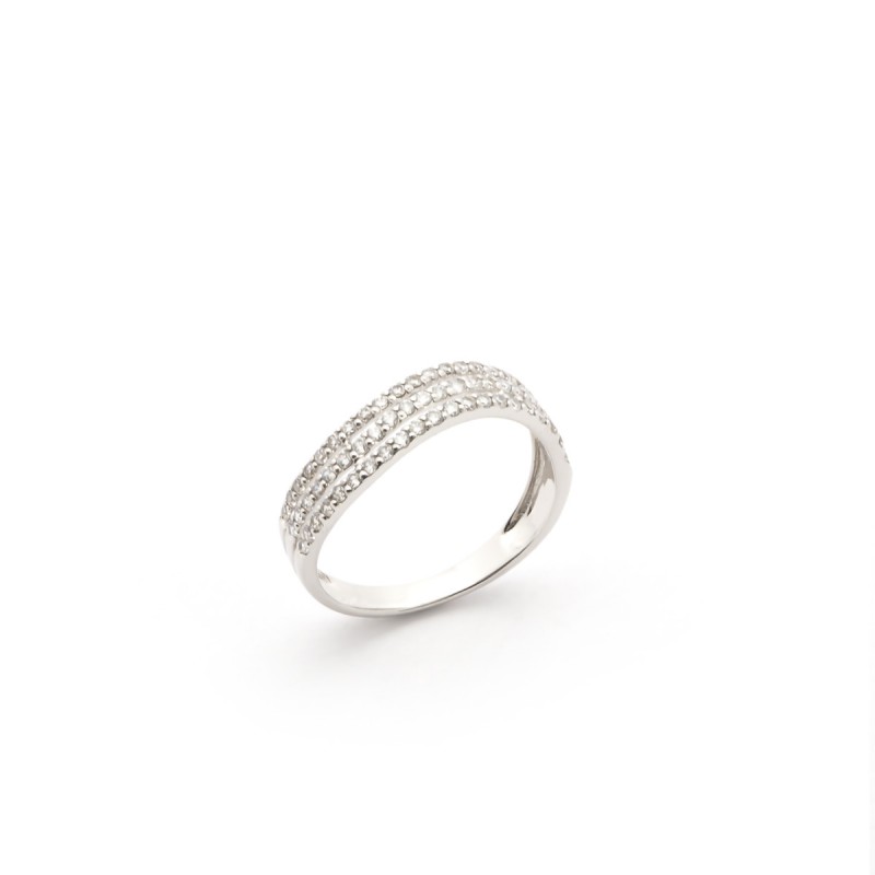 BAGUE FEMME CARADOR OR BLANC 375/000 ET OXYDES DE ZIRCONIUM