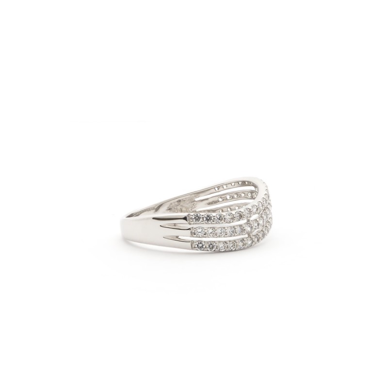 BAGUE FEMME CARADOR OR BLANC 375/000 ET OXYDES DE ZIRCONIUM