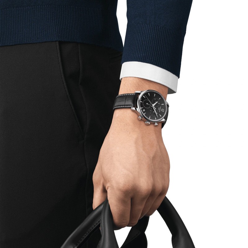 Montre Homme Tissot TRADITION CHRONOGRAPH Bracelet en Cuir Noir