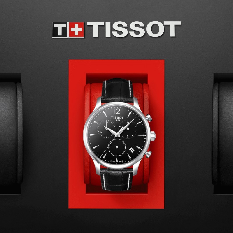 Montre Homme Tissot TRADITION CHRONOGRAPH Bracelet en Cuir Noir