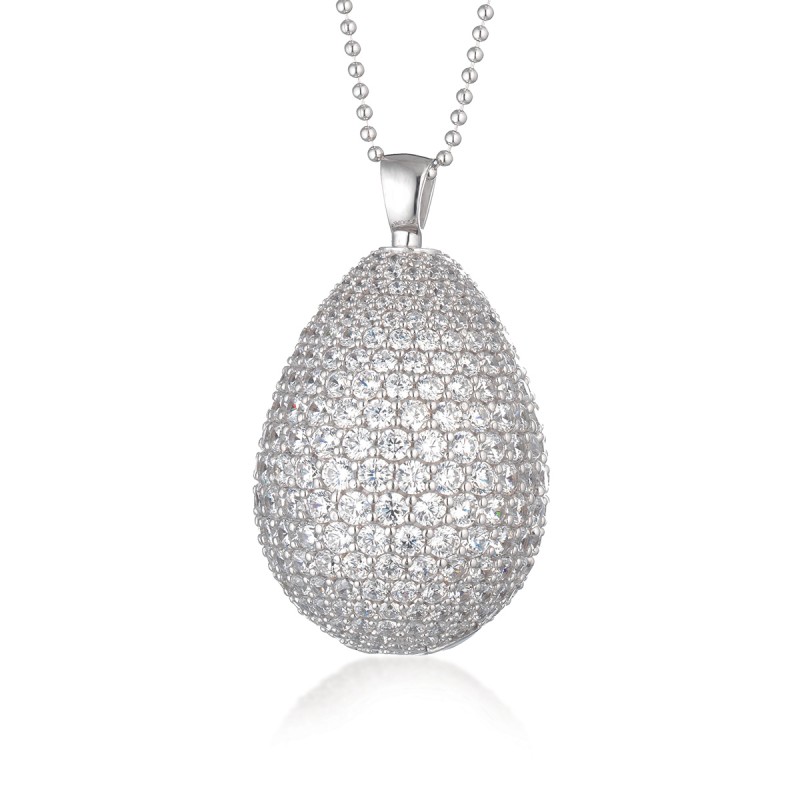 Collier femme Tsar en argent et zircons oeuf ouvrable