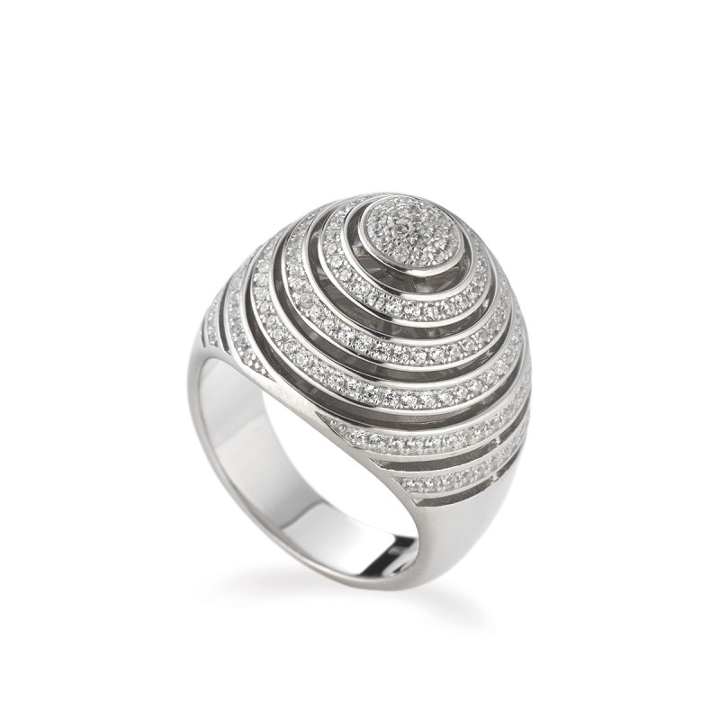 Bague femme Tsar en argent et zircons