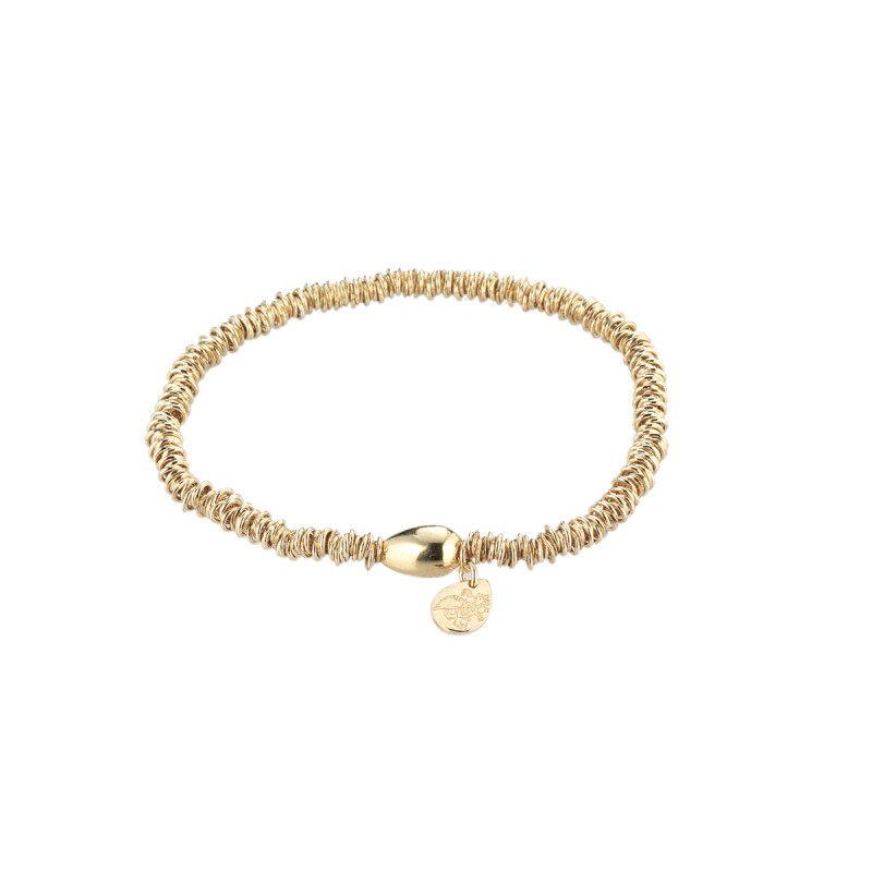 Bracelet élastique femme Tsar en argent doré