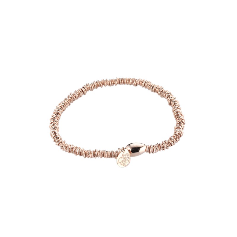 Bracelet élastique femme Tsar en argent doré rose