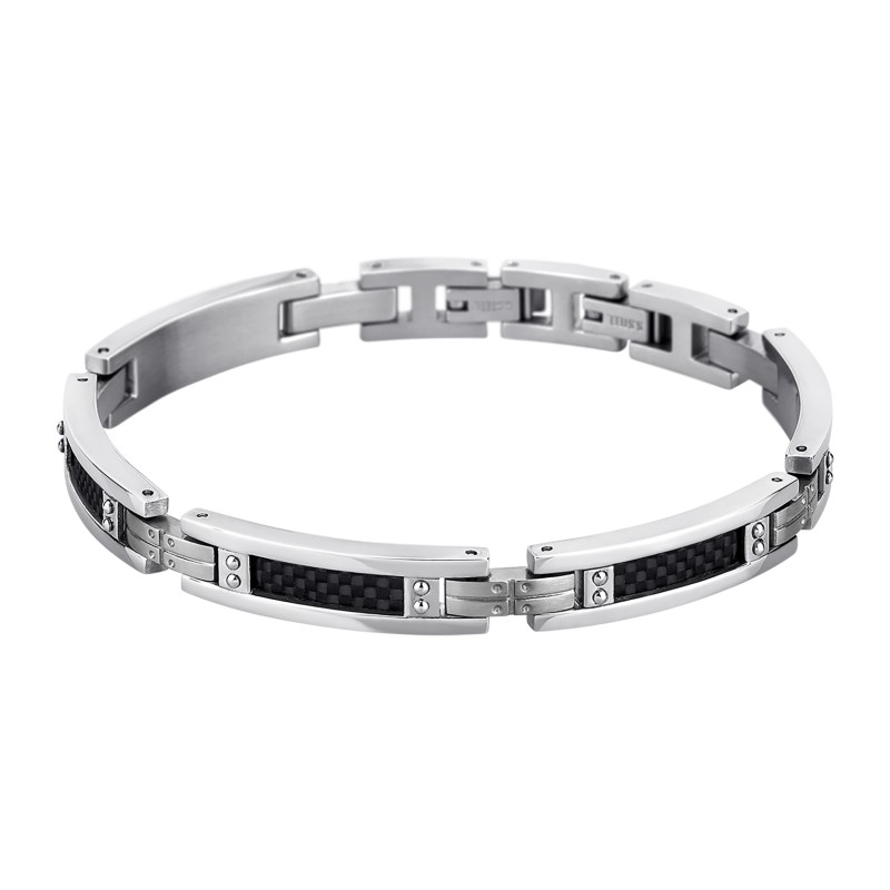 Bracelet homme lotus style en acier couleur argent