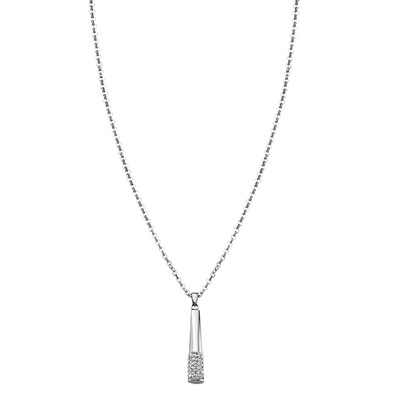 Collier femme lotus style en acier couleur argent