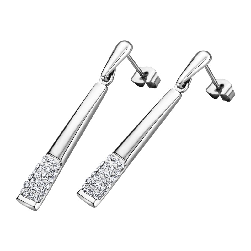 Boucles d'oreilles femme lotus style en acier couleur argent