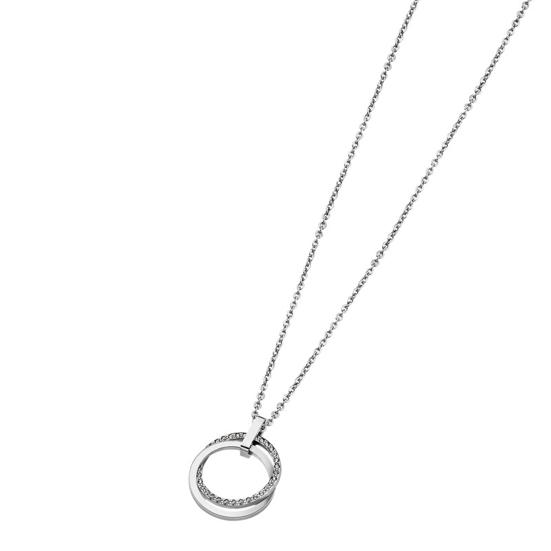 Collier femme lotus style en acier  argenté