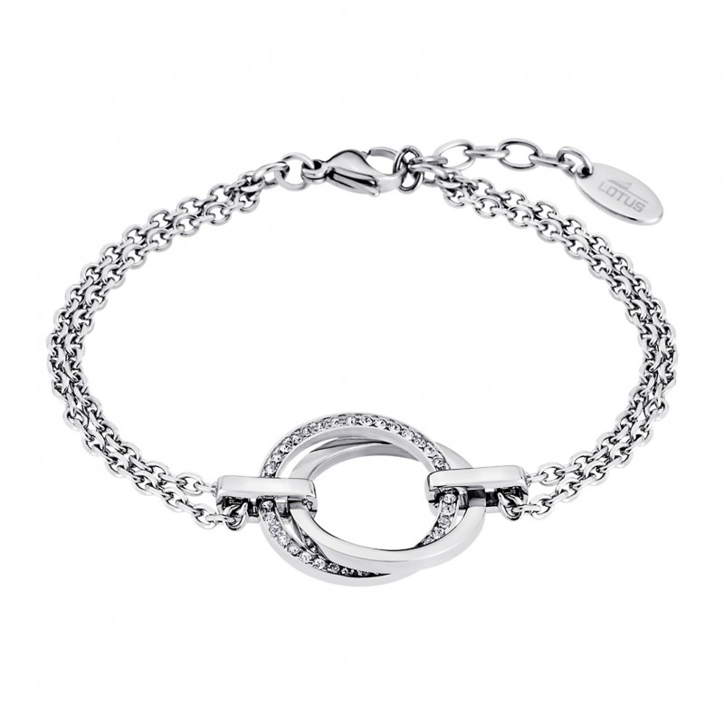 Bracelet femme lotus style en acier couleur argent