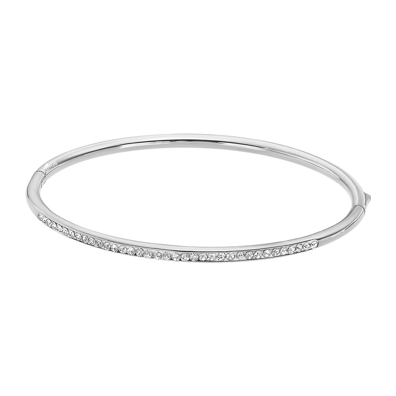 Bracelet rigide femme lotus style en acier couleur argent