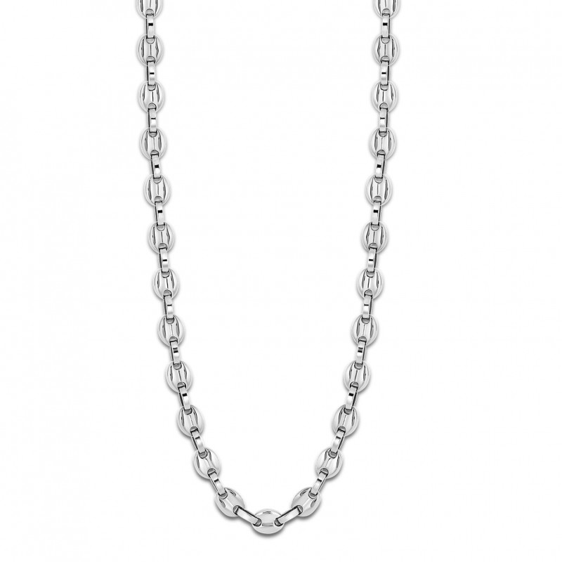 Collier femme lotus style en acier couleur argent