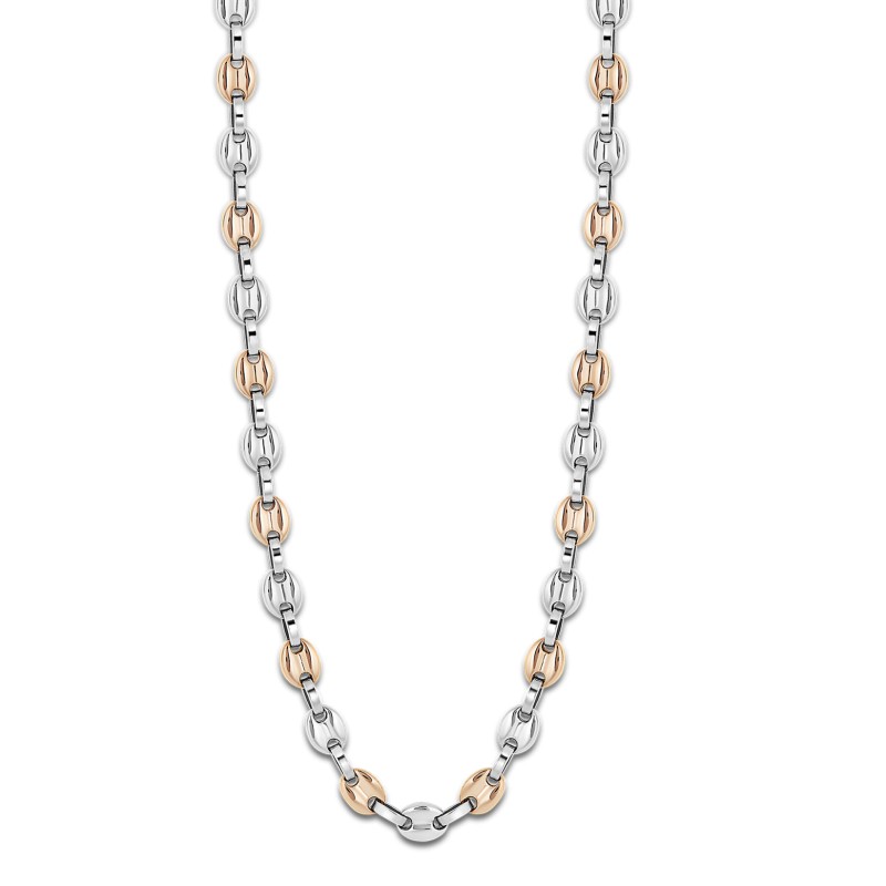 Collier femme lotus style en acier bicolore