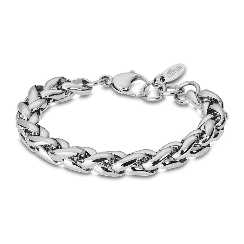 Bracelet femme lotus style en acier couleur argent