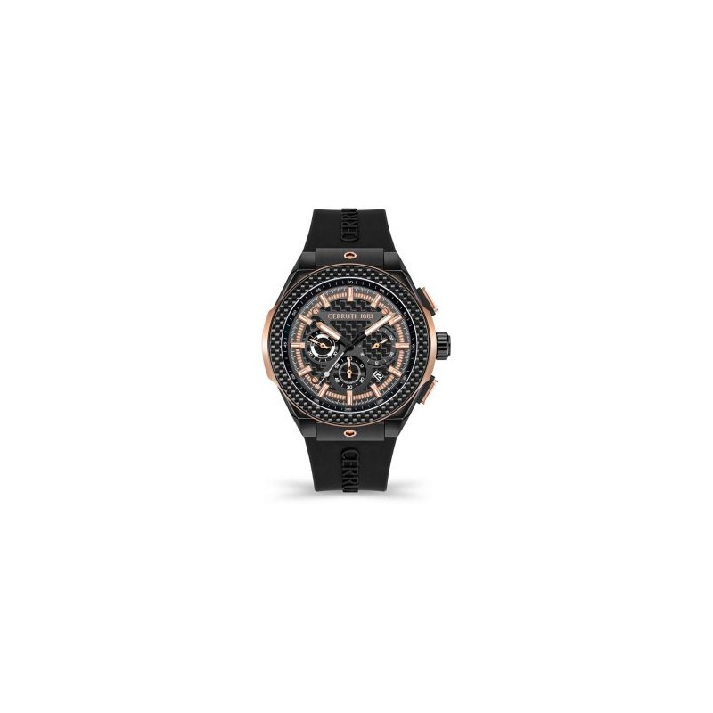 MONTRE CHRONOGRAPHE HOMME RUSCELLO CARBON CERRUTI 1881