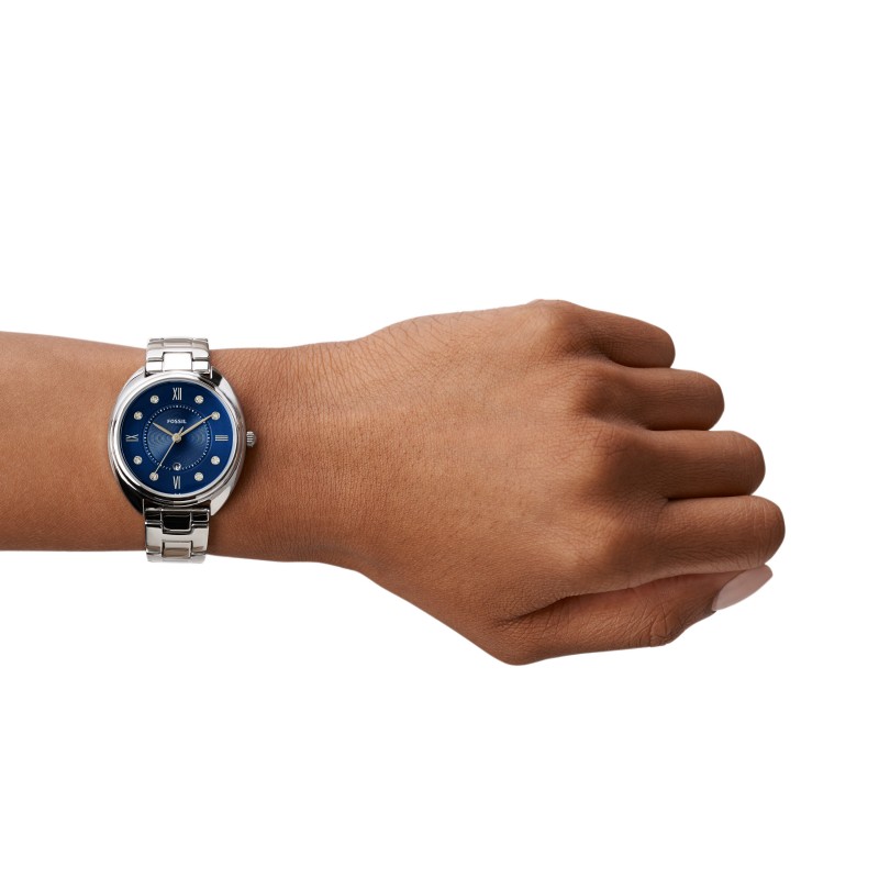 Montre Gabby femme fossil acier couleur argent