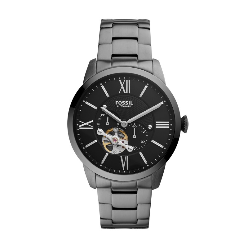 Montre FOSSIL homme TOWSMAN AUTOMATIC ANTHRACITE ET NOIRE