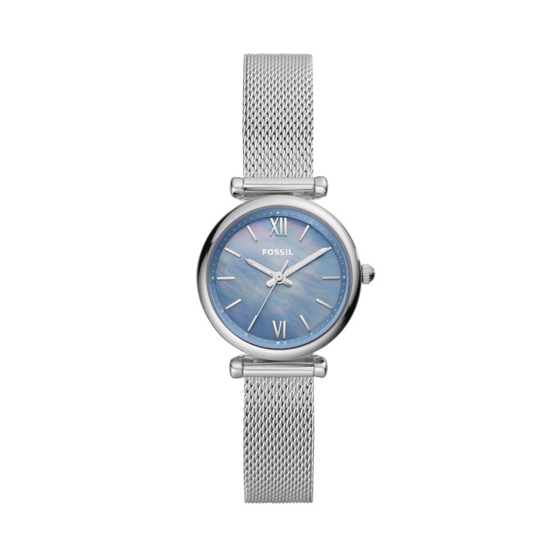Montre Femme Fossil Mini Carlie acier couleur bleue et argent