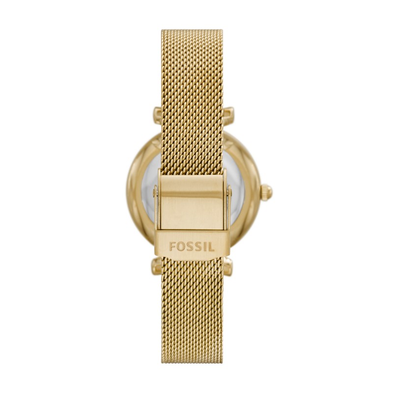 Montre Femme Fossil Mini Carlie acier doré