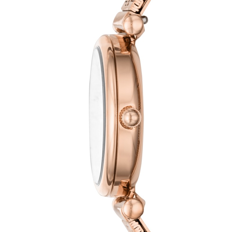 Montre Femme Fossil Mini Carlie acier doré rose