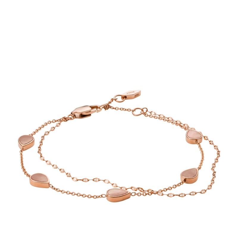 Bracelet Salted Caramel Fossil en acier et nacre