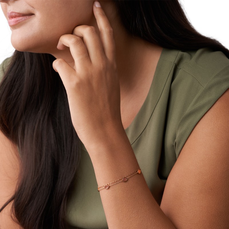 Bracelet Salted Caramel Fossil en acier et nacre