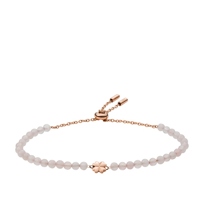 bracelet Fossil femme de perles wellness en quartz rose