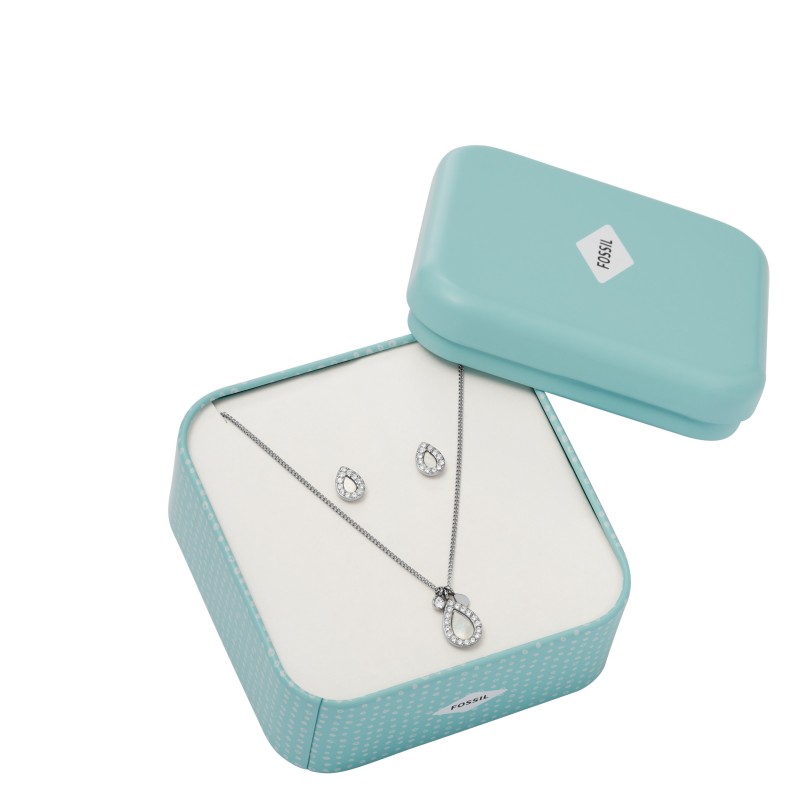 Coffret Boucles d'oreilles et collier Fossil