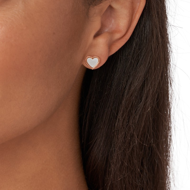 Boucles d'oreilles coeur "I Heart You" Fossil en acier