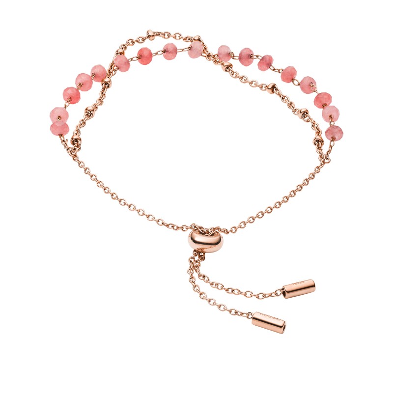 Bracelet chaine Modern Meadows Fossil en quartz rose