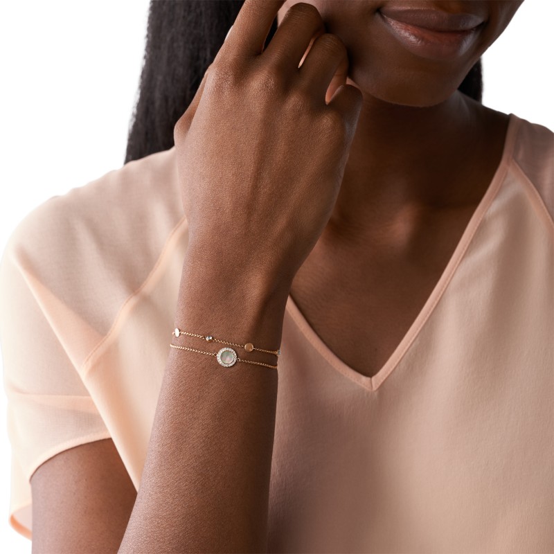 Bracelet Fossil Doré rose et nacre