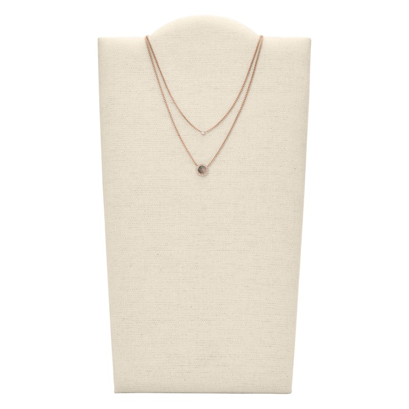 Collier Fossil 2 chaines tendance Glitz