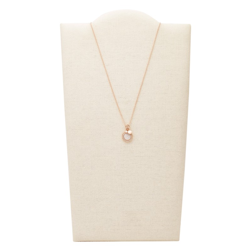 collier femme Fossil collection Classics acier doré rose