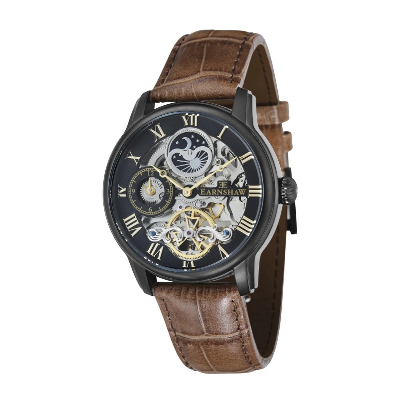 MONTRE HOMME EARNSHAW COLLECTION LONGITUDE MARRON