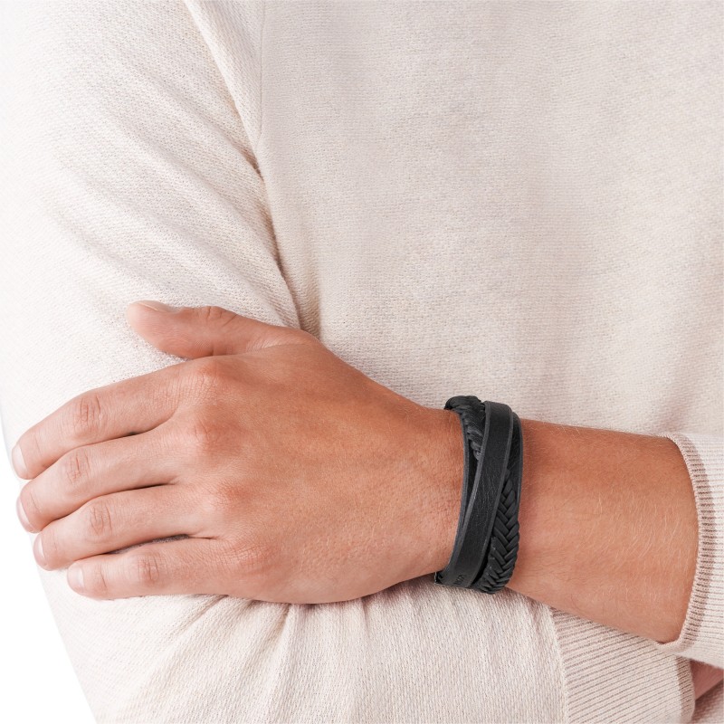 Bracelet Fossil Homme Vintage Casual noir