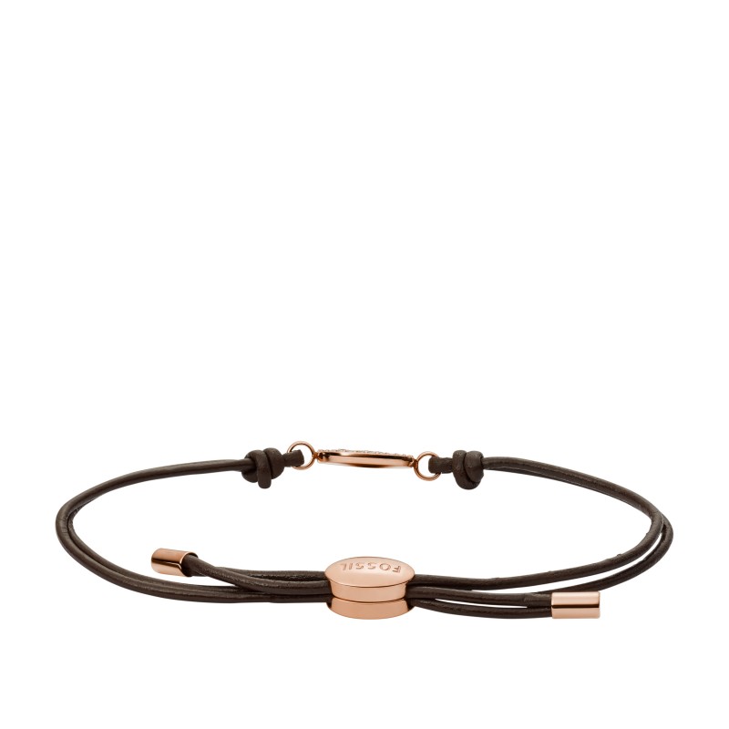 Bracelet Fossil en acier et cuir