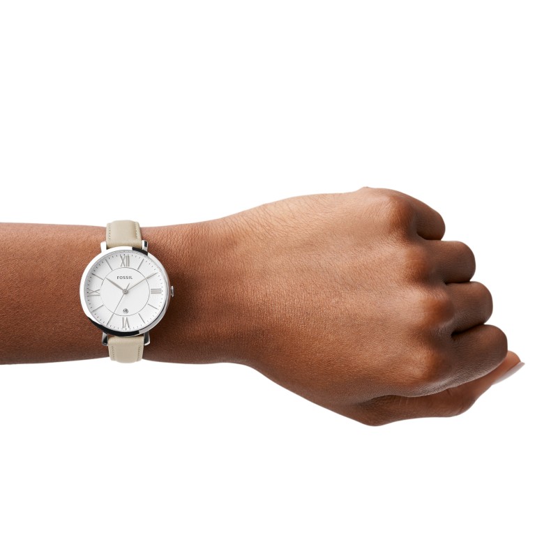 Montre Fossil Jacqueline en cuir blanc