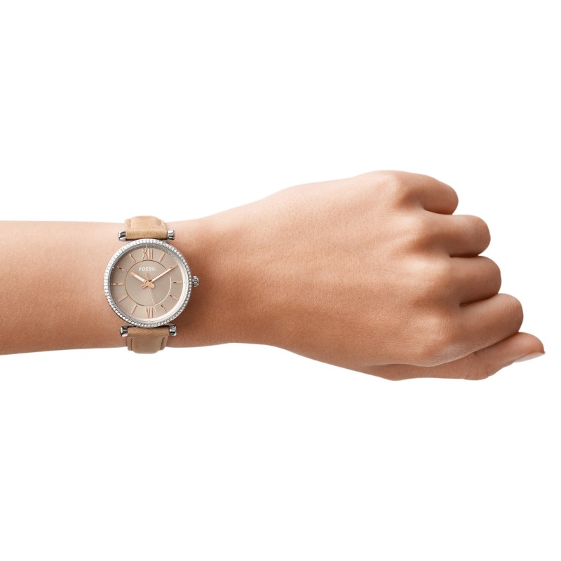 Montre Femme Fossil Carlie cuir sable