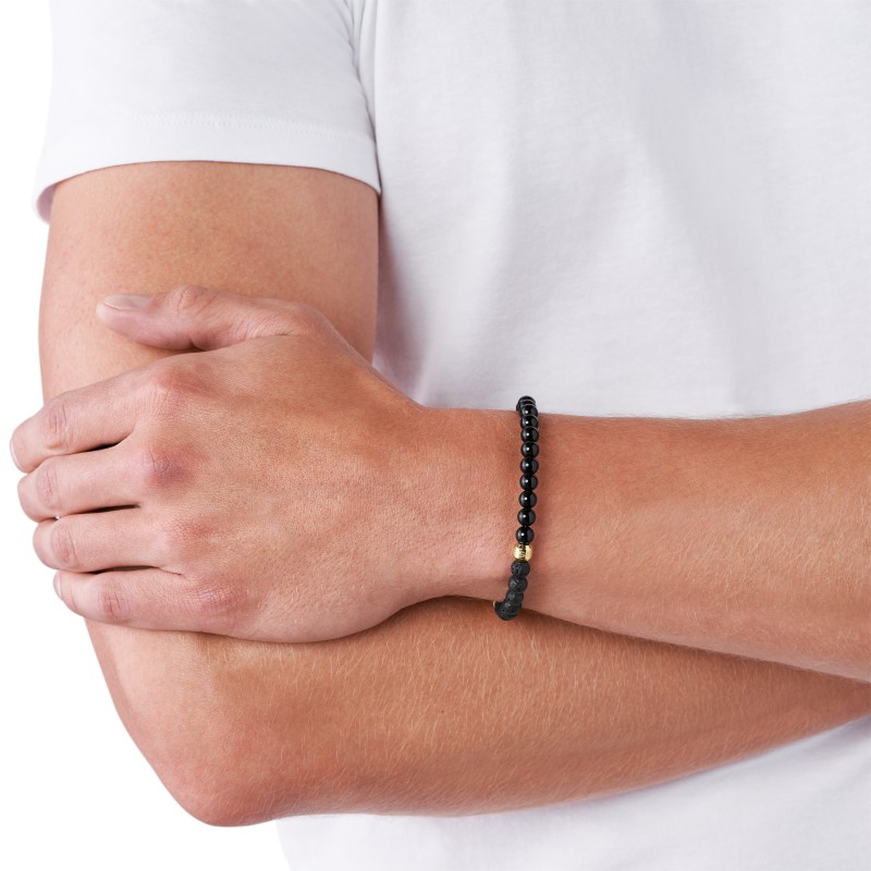 Bracelet Diesel Perles agate et lave