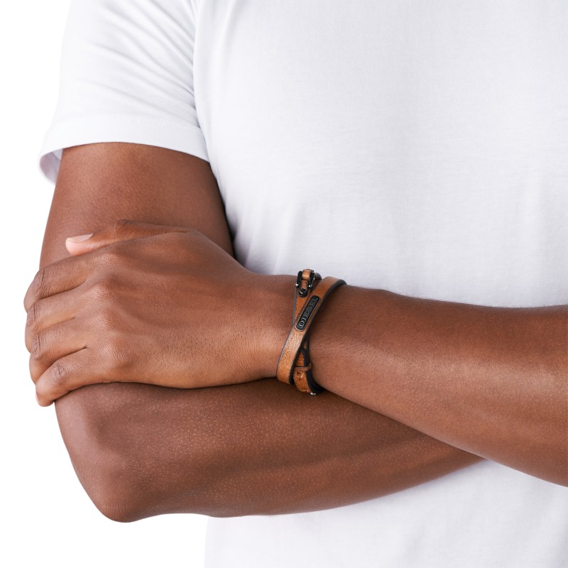 Bracelet Homme Diesel cuir marron