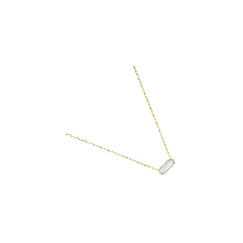 Collier Femme Charles Garnier en Argent Doré et Oxydes de Zirconium