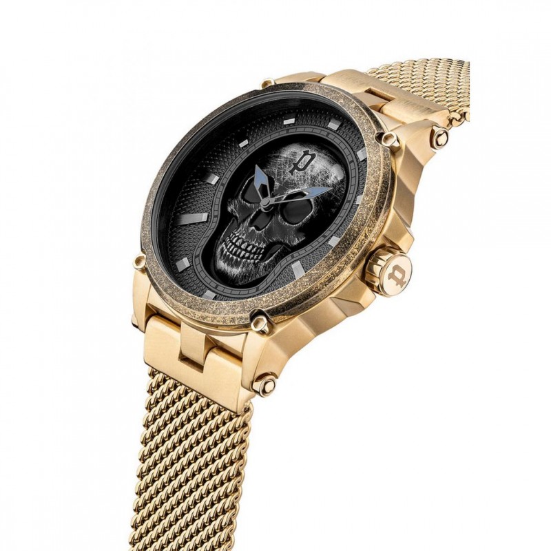 Montre Homme Police Collection VERTEX Bracelet en Acier Doré