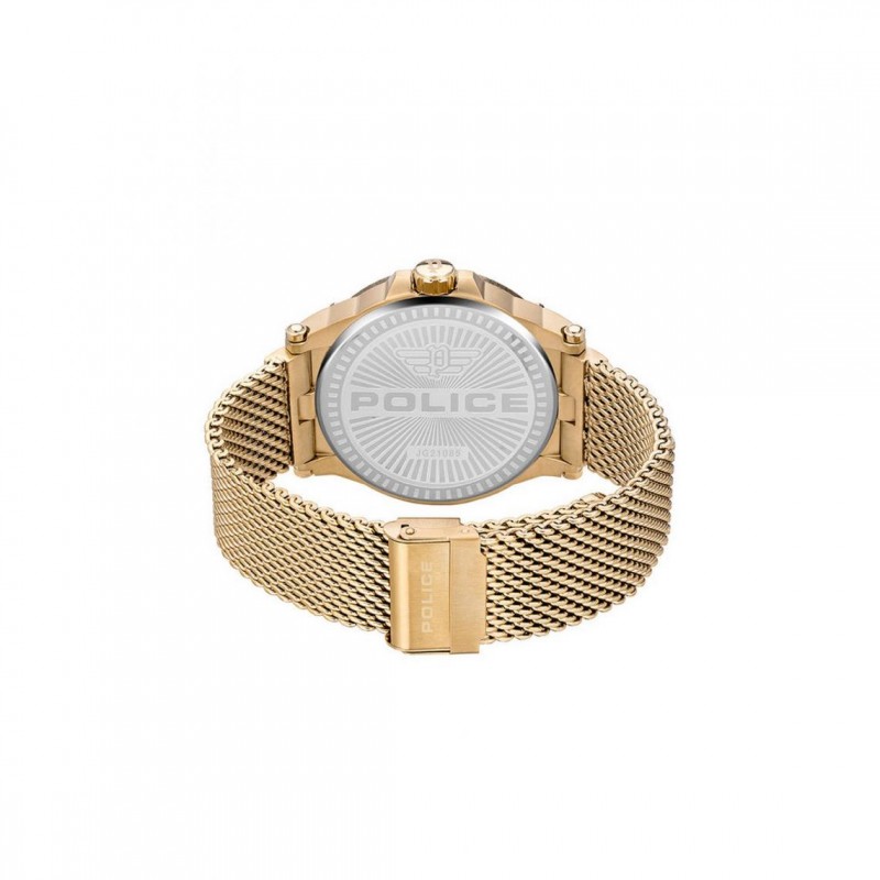Montre Homme Police Collection VERTEX Bracelet en Acier Doré
